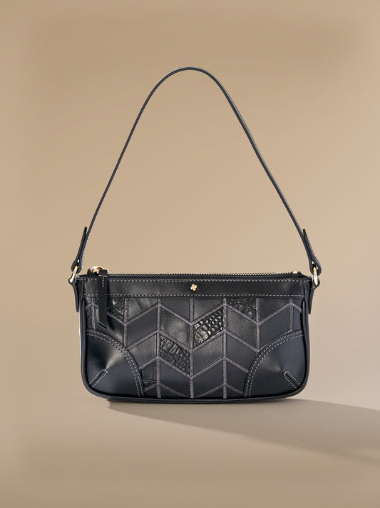 Spirito Chevron Black Bag