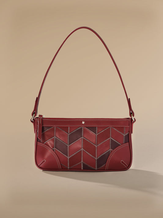 Spirito Chevron Burgundy Bag